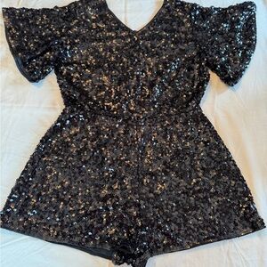 Black Sequin Romper